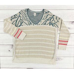 NIC+ZOE Women's Size XL This and That Midweight pullover Sweater - Lace up side